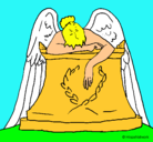 Dibujo Escultura Ángel del cementerio pintado por angeloromero