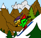 Dibujo Esquiador pintado por tuti