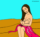 Dibujo Madre con su bebe pintado por coco