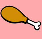 Dibujo Muslito de pollo pintado por sara