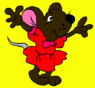 Dibujo Rata con vestido pintado por lluviadeestrella