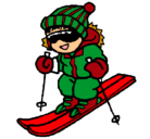 Dibujo Niño esquiando pintado por elena