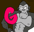 Dibujo Gorila pintado por karen