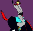 Dibujo Vaquero en caballo pintado por lukass