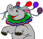 Dibujo Elefante con 3 globos pintado por OSO