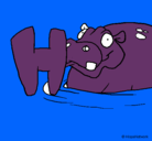 Dibujo Hipopótamo pintado por cristian