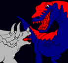 Dibujo Lucha de dinosaurios pintado por jose