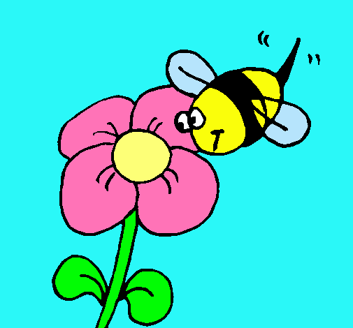 Abeja y flor