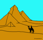 Dibujo Paisaje con pirámides pintado por christian