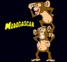 Dibujo Madagascar 2 Manson y Phil pintado por gerardo