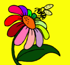 Dibujo Margarita con abeja pintado por ana