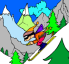 Dibujo Esquiador pintado por Cocodrilotumachucon