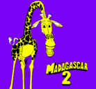 Dibujo Madagascar 2 Melman pintado por mili