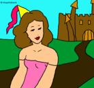 Dibujo Princesa y castillo pintado por yubraskaynelangel