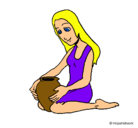 Dibujo Mujer y jarrón pintado por axel