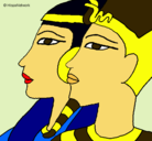 Dibujo Ramsés y Nefertiti pintado por le