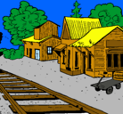 Dibujo Estación de tren pintado por jhoanna