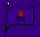 Dibujo Bandera pirata pintado por xzs