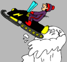 Dibujo Salto con moto de nieve pintado por sevillaF.C.