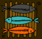 Dibujo Pescado a la brasa pintado por pachipachi