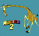 Dibujo Madagascar 2 Melman 2 pintado por denena