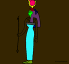 Dibujo Hathor pintado por micaela