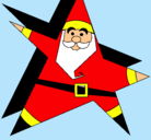 Dibujo Papa Noel en forma de estrella pintado por PapNoel