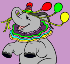 Dibujo Elefante con 3 globos pintado por CHIKI-2