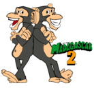 Dibujo Madagascar 2 Manson y Phil 2 pintado por chente