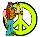 Dibujo Músico hippy pintado por catalinabarbona