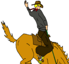 Dibujo Vaquero en caballo pintado por carlos