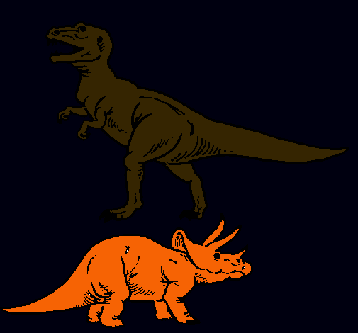 Triceratops y tiranosaurios rex