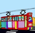 Dibujo Tranvía con pasajeros pintado por SANTI