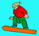 Dibujo Snowboard pintado por federico