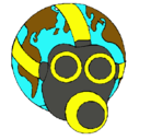 Dibujo Tierra con máscara de gas pintado por arnau