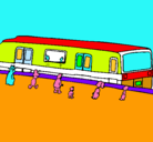 Dibujo Pasajeros esperando al tren pintado por ALEXIS