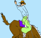 Dibujo Vaquero en caballo pintado por Agustina