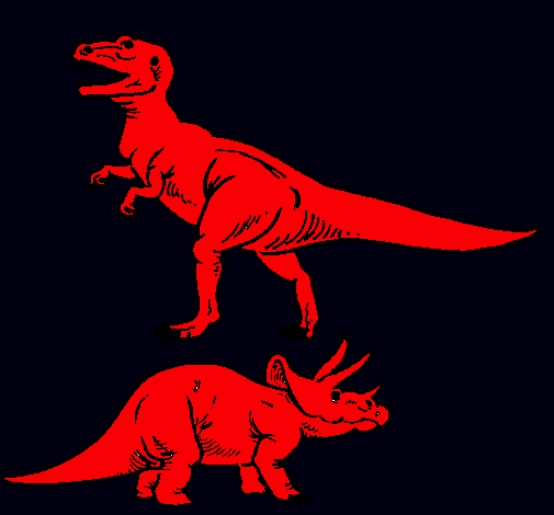 Triceratops y tiranosaurios rex