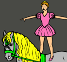 Dibujo Trapecista encima de caballo pintado por caballiballarina