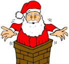 Dibujo Papa Noel en la chimenea pintado por ROCIO