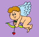 Dibujo Cupido pintado por albi