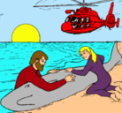 Dibujo Rescate ballena pintado por jorge