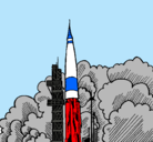 Dibujo Lanzamiento cohete pintado por TIGRES
