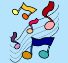 Dibujo Notas en la escala musical pintado por MariSusi