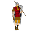 Dibujo Soldado romano pintado por yopo
