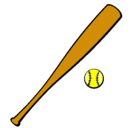 Dibujo Bate y bola de béisbol pintado por pablo