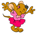 Dibujo Rata con vestido pintado por luisa