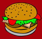 Dibujo Hamburguesa completa pintado por burgerking