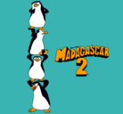 Dibujo Madagascar 2 Pingüinos pintado por gloria