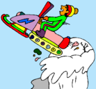 Dibujo Salto con moto de nieve pintado por ariana